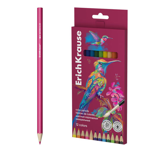Picture of EK WATERCOLOUR PENCILS X12 PACK INCLUDING A BRUSH